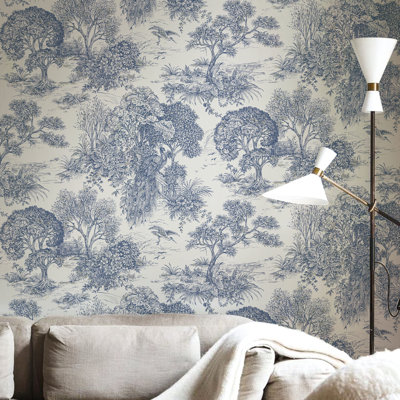 Toile Wallpaper Roll French Style