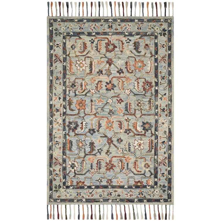 Bothell Hand-Hooked Wool Area Rug in Carbon/Brown/Gray