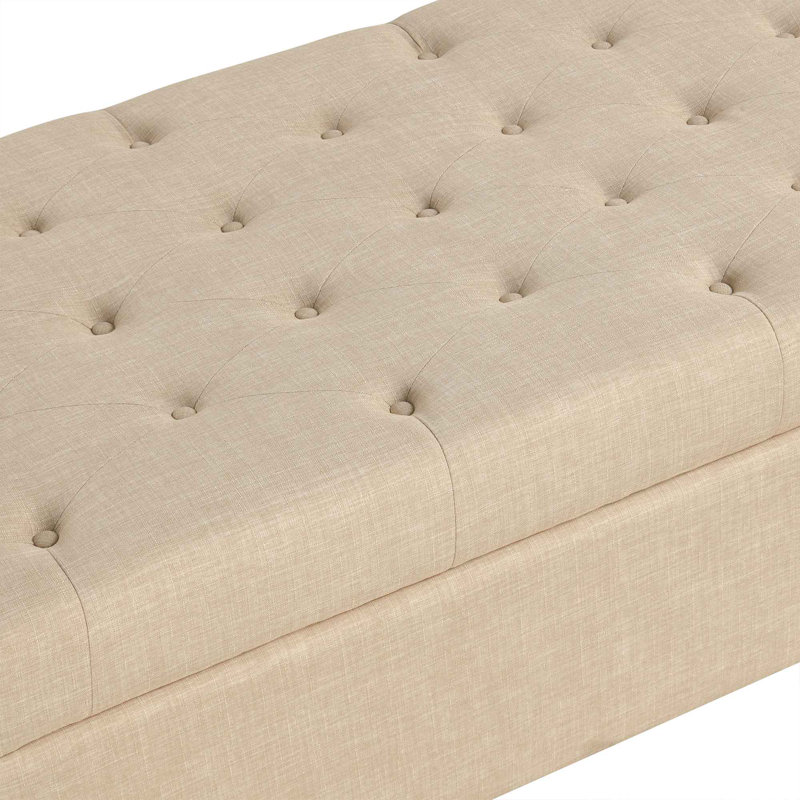 Folding Sofa Bed, 49.6" Ottoman with a Folding Sofa Bed, Convertible Ottoman Sleeper with Memory Mattress and Tufted Design for Living Room, Beige