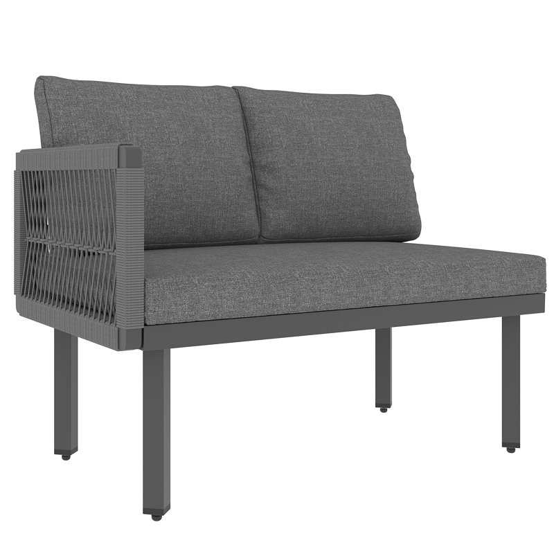 6-Piece Outdoor Lounge Set, Stylish Garden Sofa Set For Balcony & Terrace Use, Grey