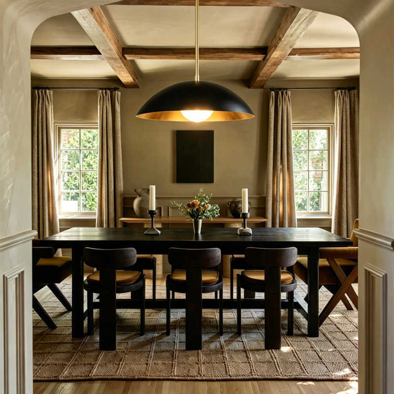 Lebone 1 - Light Matte Black Bowl Pendant (23.6''), 109" H x 23.6" W x 23.6" D