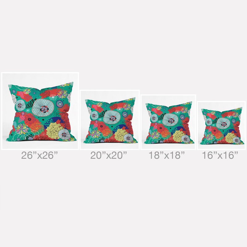 Coussin décoratif fleur, 16 po x 16 po
