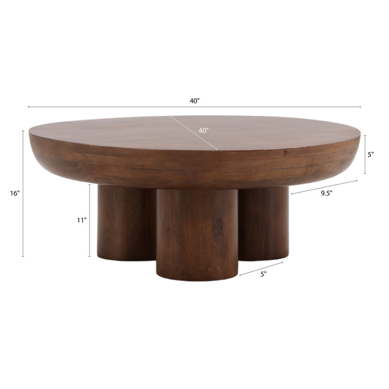 Bruce Mango Wood Coffee Table, Medium Brown