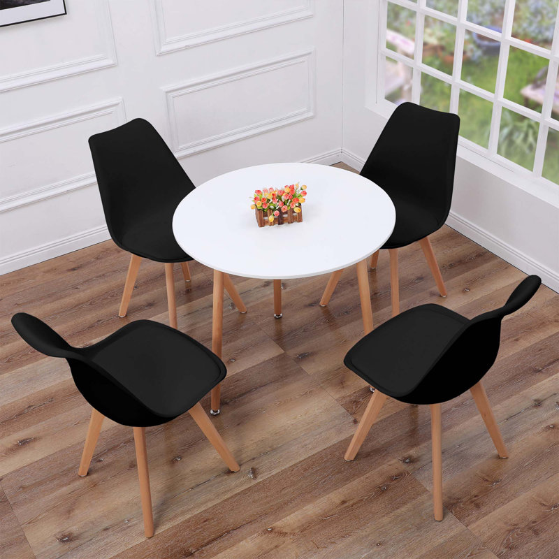 Woodley 4 - Person Dining Set, Black