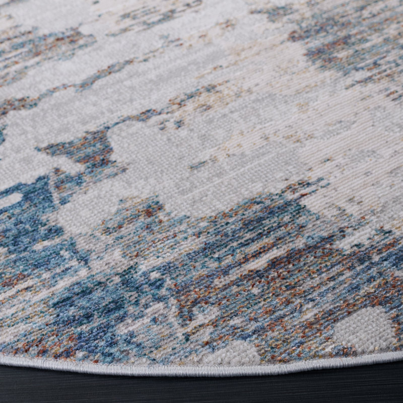 Ellwood Modern 210 Performance Abstract Rug, Round 6'5"