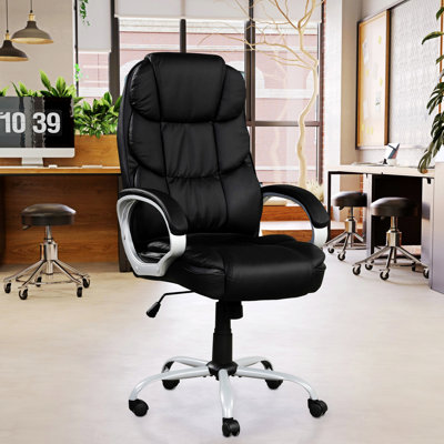 Chaise de bureau réglable en hauteur, chaise d'ordinateur pivotante avec roulettes