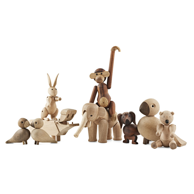 Songbird Ernst Figurine, 1, 6.1" H x 6.3" W x 3.1" D, Oak/Smoked Oak