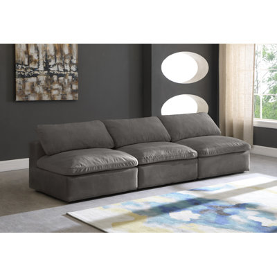 Cozy 117" Velvet Armless Modular Sofa with Reversible Cushions