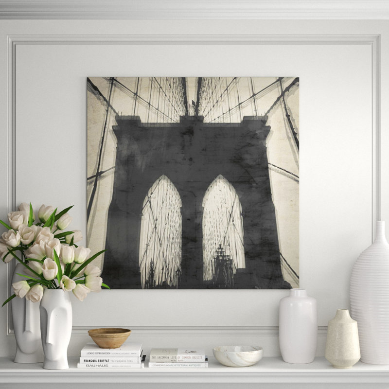 Old Brooklyn Bridge Print by Isabella Burton, Plexi, 40" H x 40" W