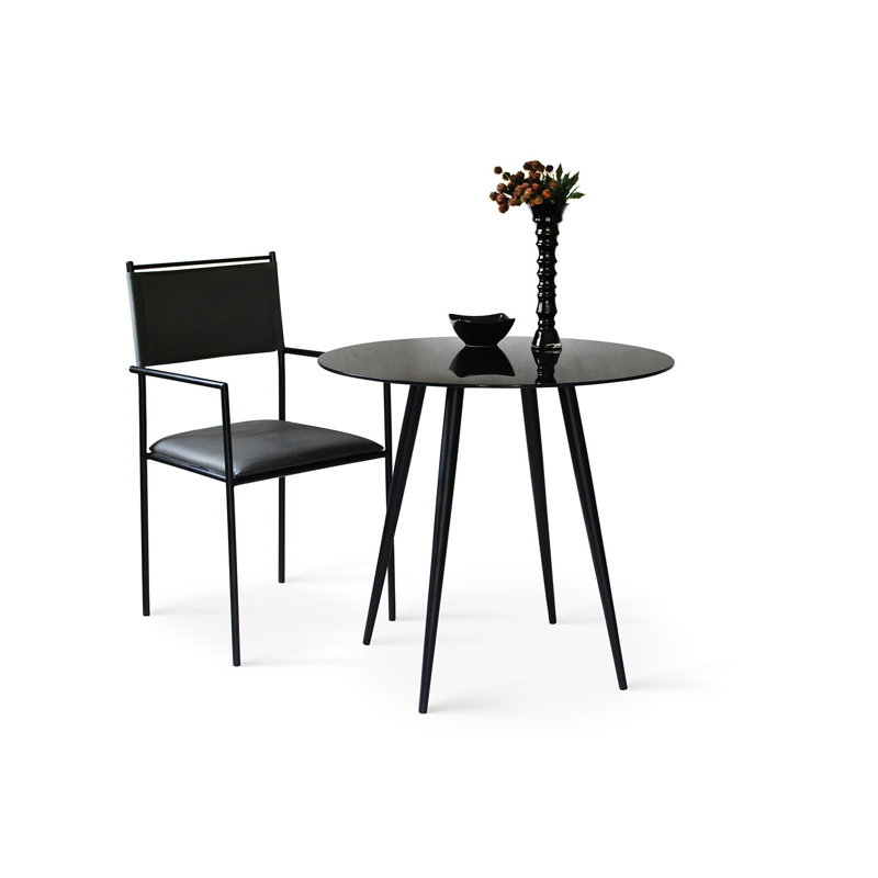 Merlene Round Glass Top Metal Base Dining Table