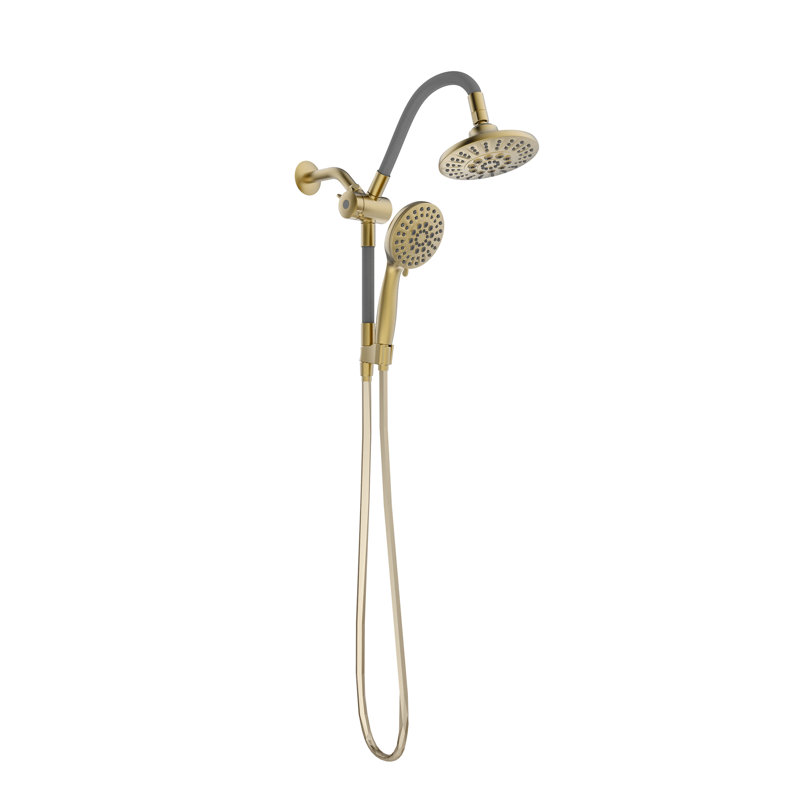 Belanger Retrofit Massage/Jet Dual Shower Head, Matte Gold