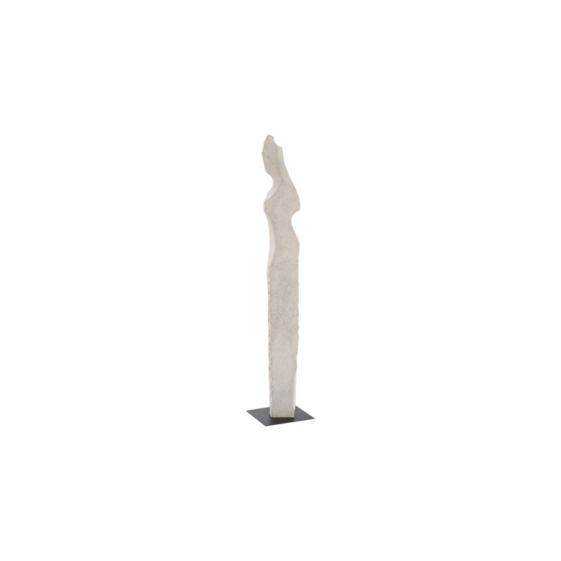 Statue de femme en fonte blanche, Blanc cassé