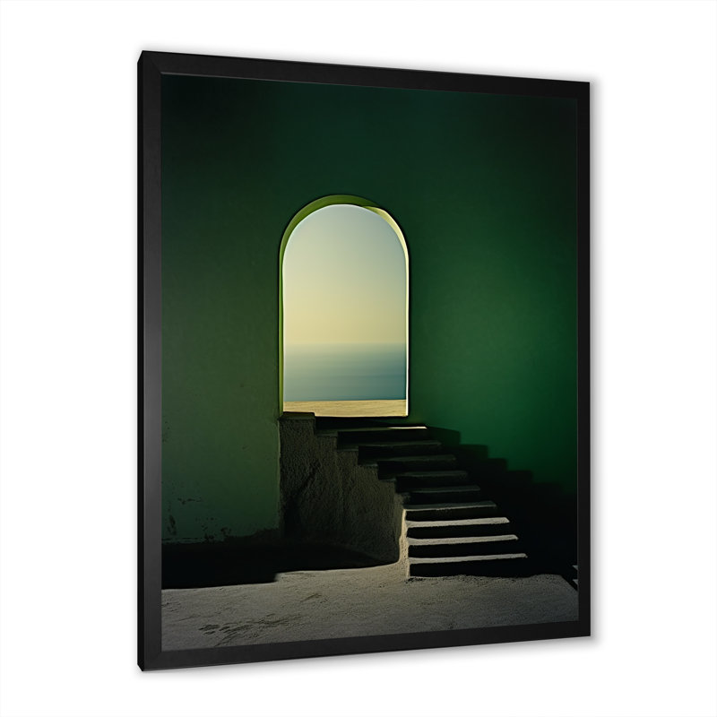 Photographie de l'Islam vert et mimalisme, reproduction sur toile, Cadre simple noir, H 20 po x l 12 po x P 1 po