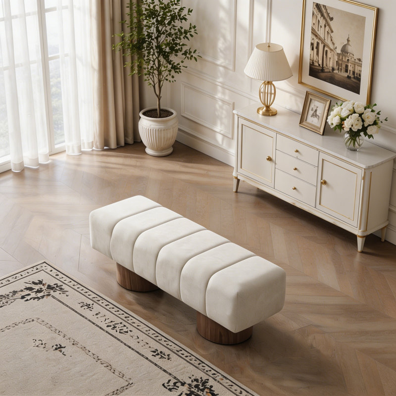 Banc de salle à manger rembourré, Beige