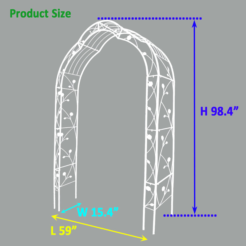 Arche de jardin en métal - 8 formes d'assemblage, blanc crème, idéale pour l'ornementation - 8 styles pour rehausser la beauté, soutenir les plantes