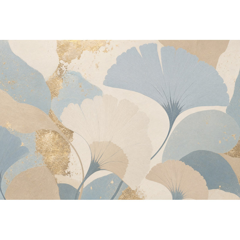 Papier peint amovible à motif de feuilles de ginkgo, 100"x96", Peel and Stick