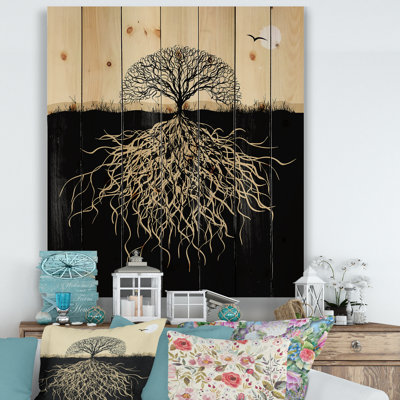 " Tree Silhouette With Roots "