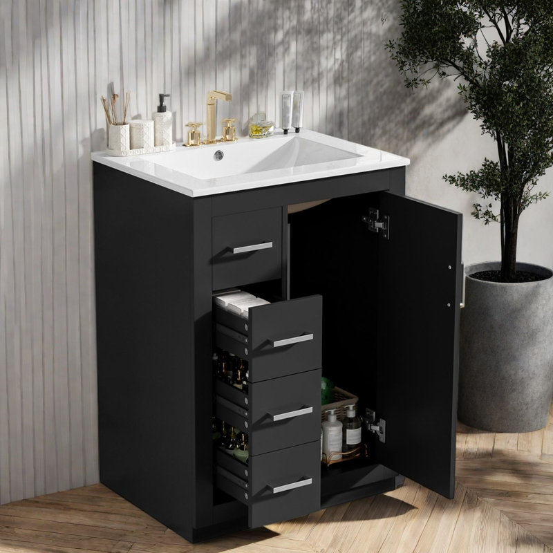 Meuble-lavabo moderne de 24 po (doit inclure le meuble-lavabo et le lavabo)