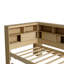 Lit de jour simple en bois avec tablettes de rangement, USB et lit gigogne