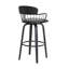 Tabourets de bar pivotants durables de 25,5 po, similicuir gris, style moderne pour la cuisine