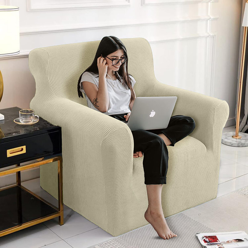 Housse pour canapé à coussins carrés / rectangulaires, Mélange de polyester beige, H 12 po x l 10 po x P 3 po