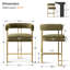 Ensemble de 2 tabourets de comptoir rembourrés en chenille dorée Woburn-813395250