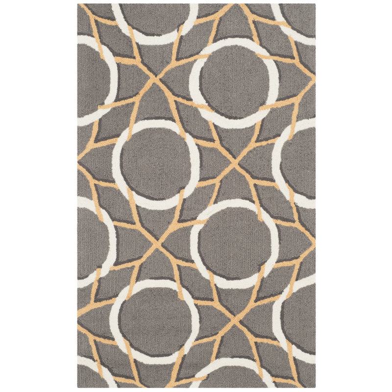 Finley Hand Hooked Performance Geometric Rug, Rectangle 3'6" x 5'6"