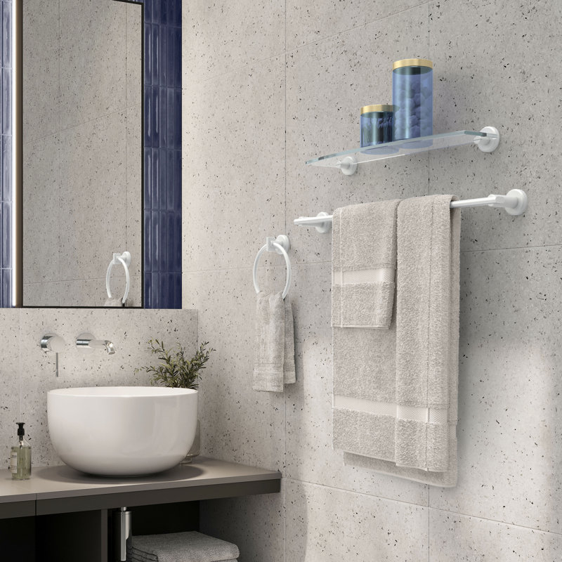 Locke Towel Ring, Matte White