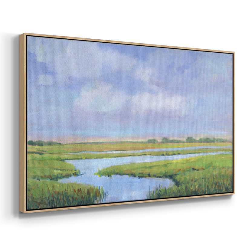 " Summer Marsh II ", Natural Wood Framed, 27" H x 41" W x 2" D