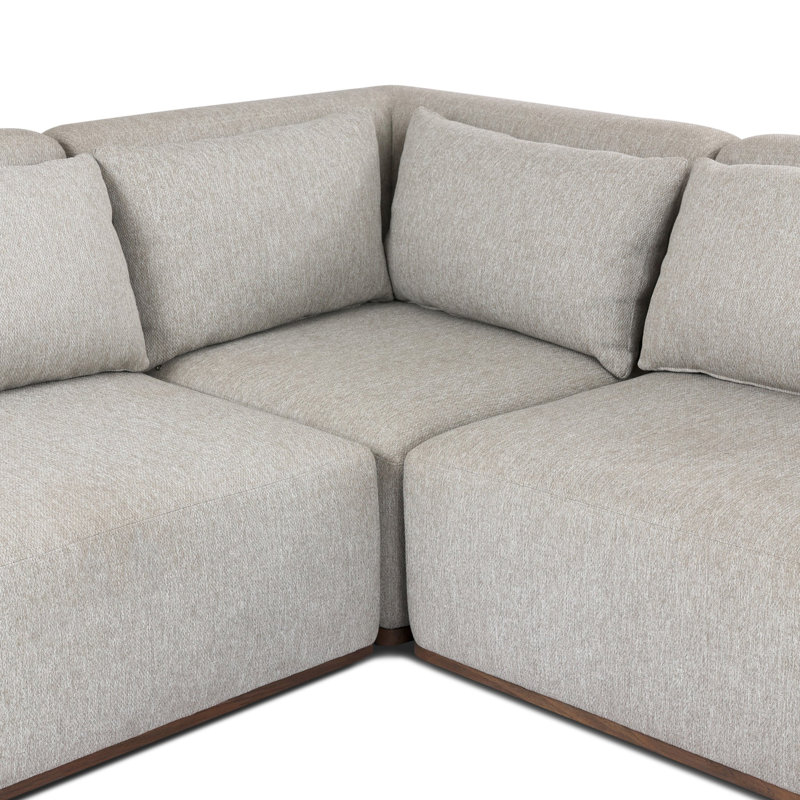 Adler Outdoor 5 - Seat Patio Sectional, Concha Fog, Right Hand Facing