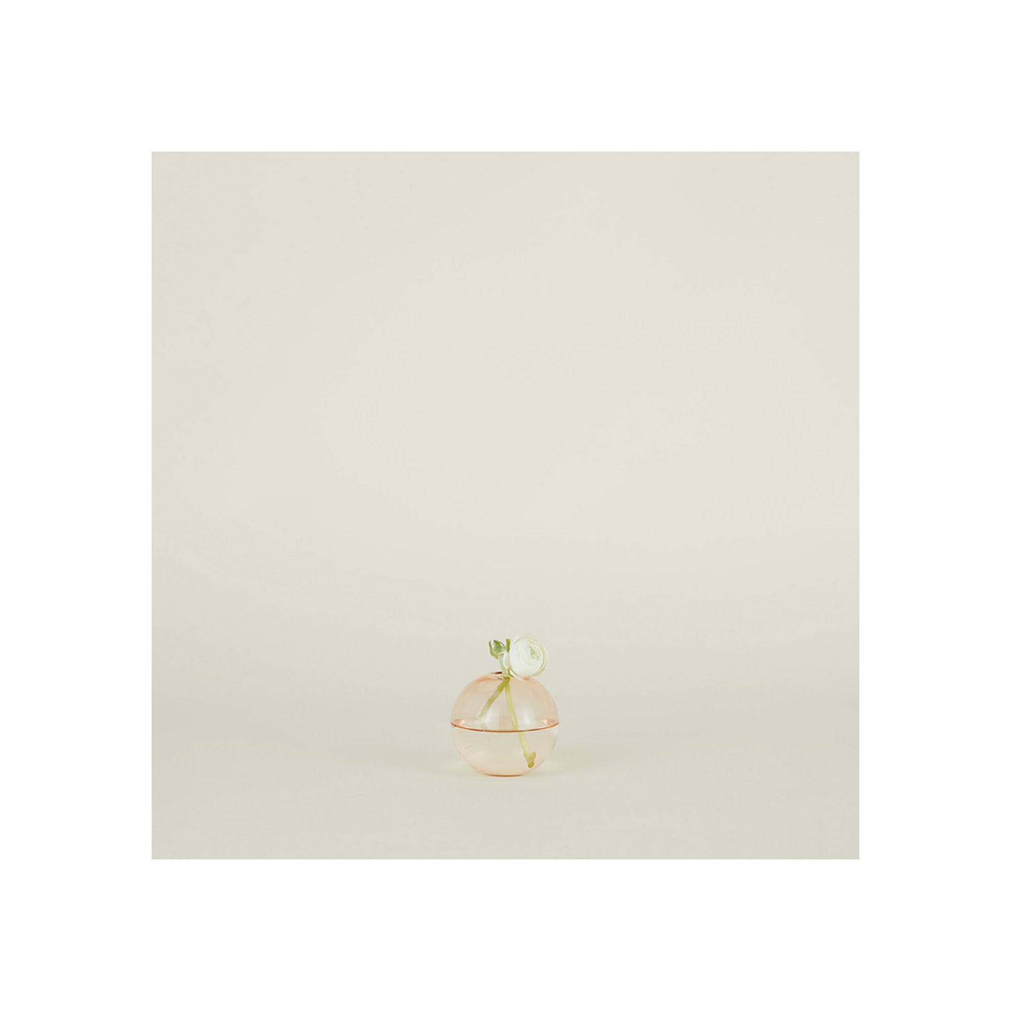 Aurora Handmade Glass Table Vase, Blush, 4" H x 4" W x 4" D