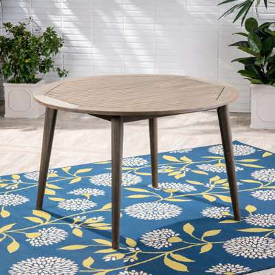 Table moderne en bois gris, 47,66 po x 47,66 po, table Outdoor Choice en gris, large, idéale pour le patio et la cour