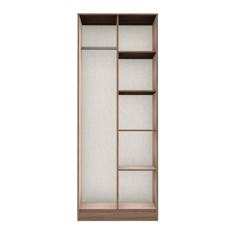 Fully Assembled Hong Kong - Black Hairpin (C) Open Shelf Unit, Carini Walnut