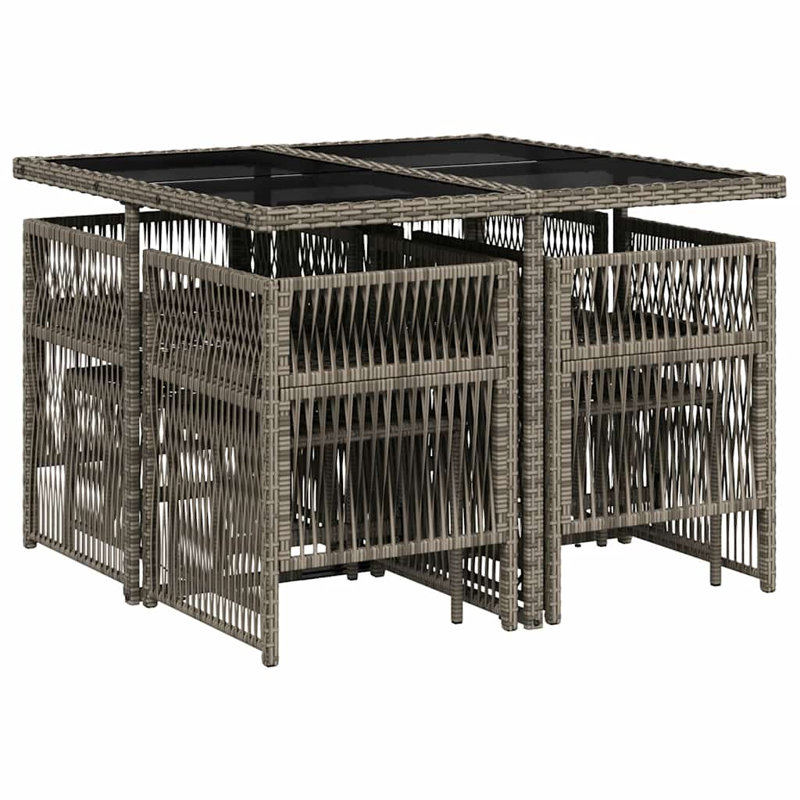 Patio Dining Set with, Grey, Grey
