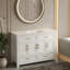 Meuble-lavabo sur pied 48 po avec lavabo, meuble-lavabo autoportant avec portes et tiroirs à fermeture en douceur, beaucoup de rangement-1350996233