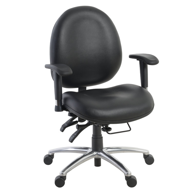 Regency 24/7 Vinyl Office Chair Big & Tall 400Lb Max Weight, Adjustable Back & Seat Height, With Wheels, Black