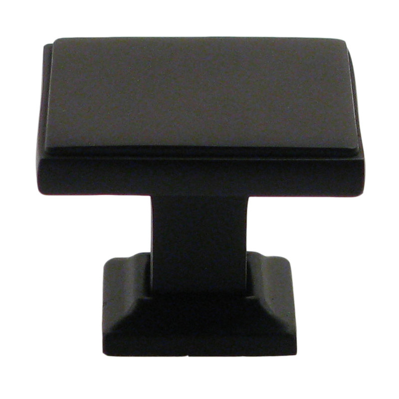 Poignée carrée 1 1/8 po, Bronze huilé, H 1,38 po x l 1,38 po x P 1 po