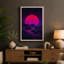 Sunset Beyond Mountains Retro - Wrapped Canvas-131761330-131761338