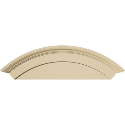 40"W x 14"H x 3"P Arched Signature Urethane Pediment, Primed Tan