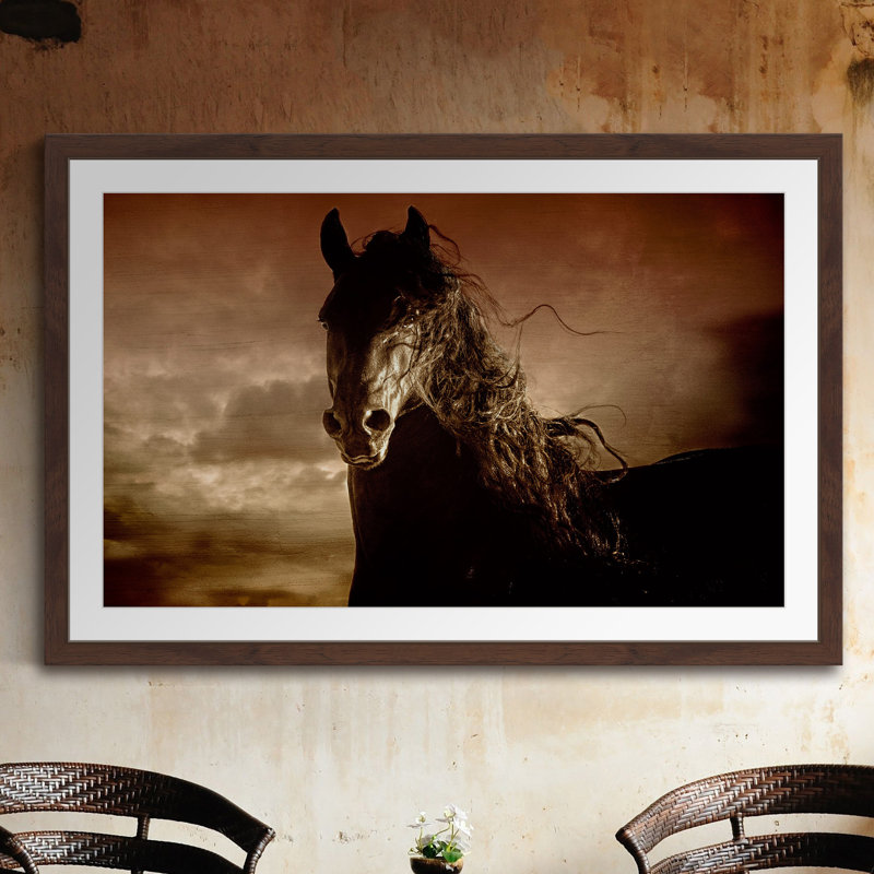 «Friesian Fire», reproduction encadrée, H 16 po x l 24 po x P 1,5 po