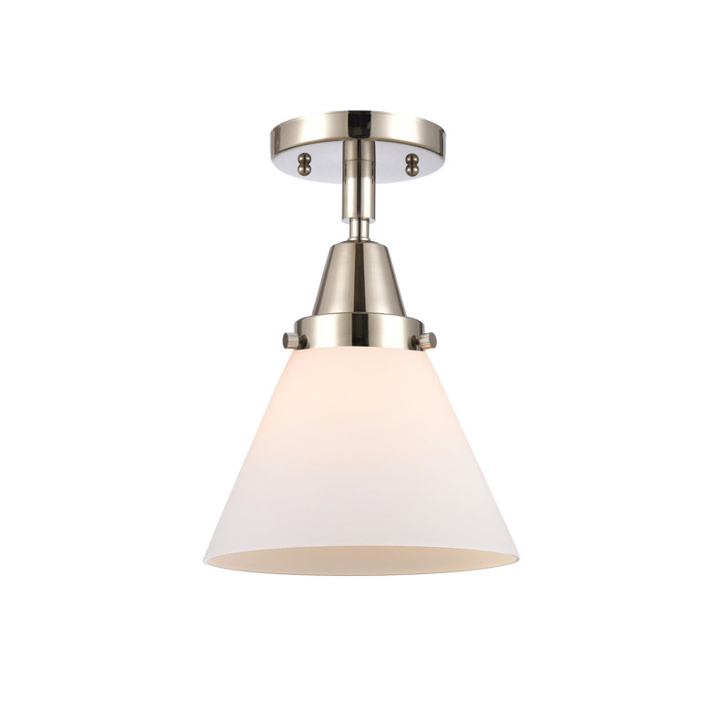 Glass Flush Mount, LED, No, Polished Nickel