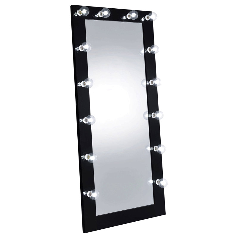 High Gloss 32 X 71-Inch Floor Mirror, Black