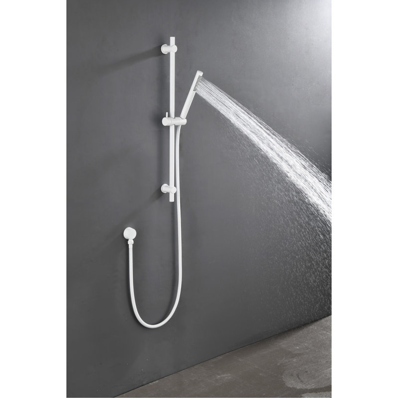 Barre d'appui de douche avec barre à main et tuyau de 69 po - Douche moderne pour salle de bain en acier inoxydable de 69 po et jet lisse
