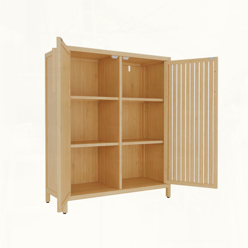Armoire de rangement 42 places en bambou à grande capacité 42