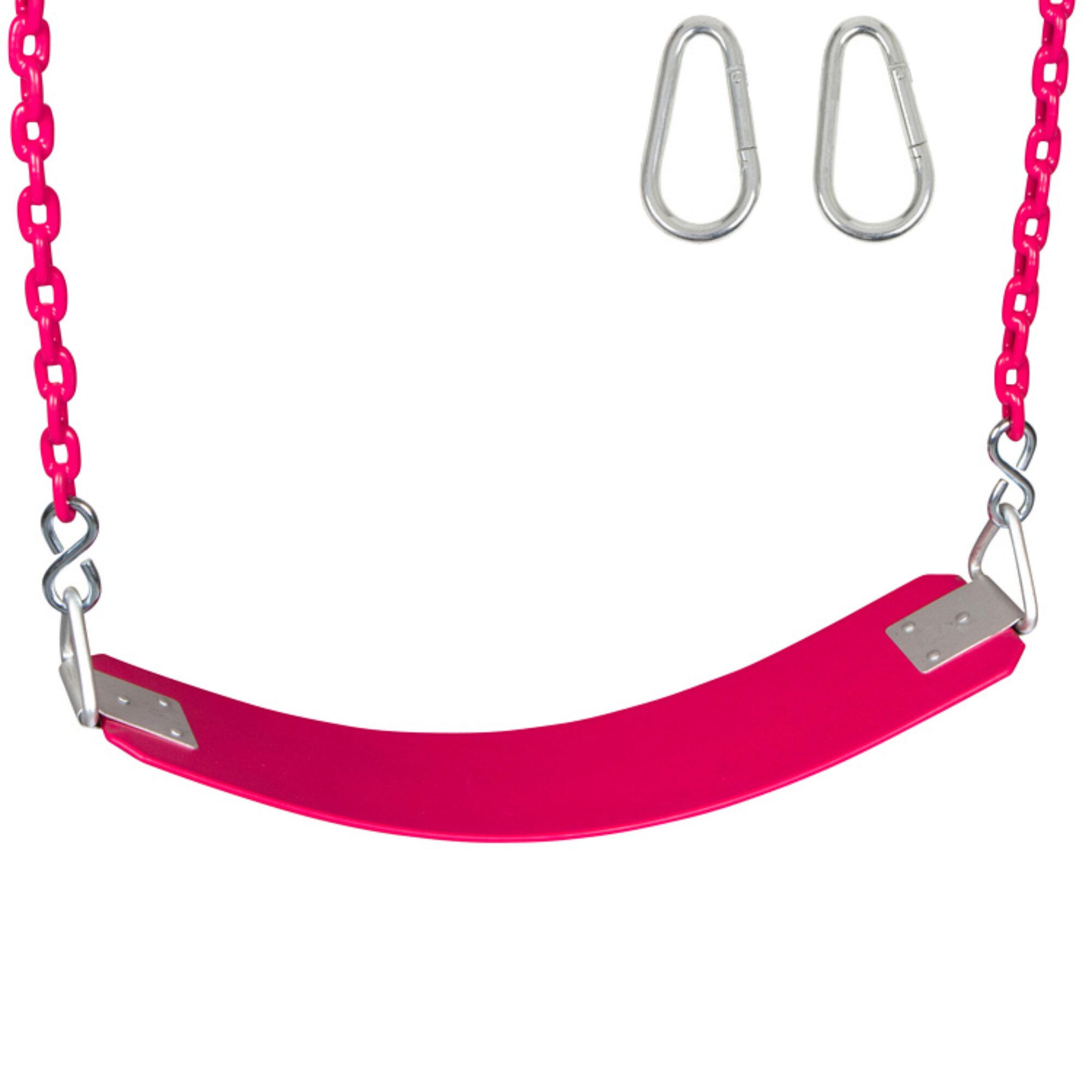 Swing Set Stuff Highback Full Bucket with 5.5' Coated Chain & SSS Logo Pink