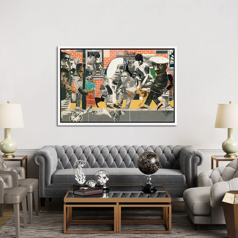Young Students by Romare Bearden - Gallery-Wrapped Canvas Giclée on Canvas, Framed Print without Mat, 66.04 cm H x 101.6 cm W