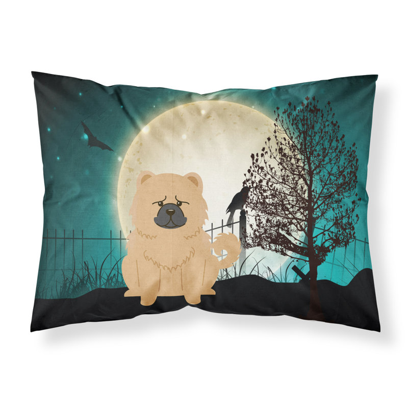  Taie d'oreiller Halloween Terrier d'Halloween effrayant, Chow-chow crème
