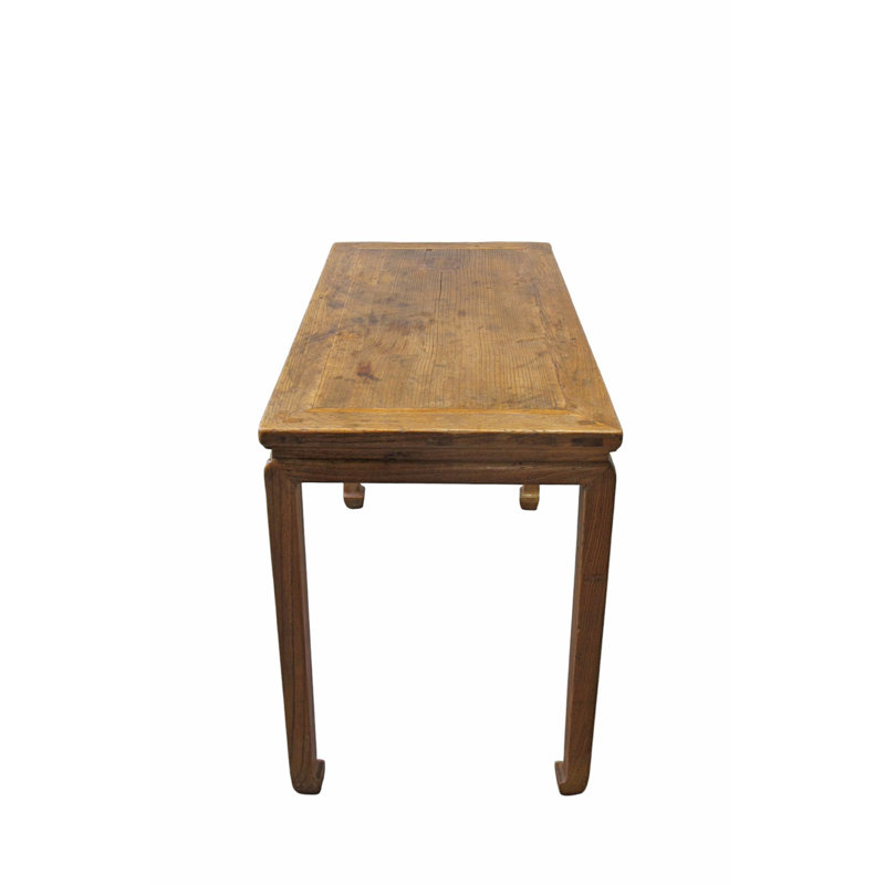 40" Long Elm Square-Corner Table