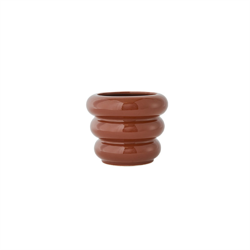 Awa Planter, 6.5" H x 10.12" W x 10.12" D, Shiny Caramel