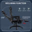 Gaming Chair, Reclining Computer Chair with Footrest, Black